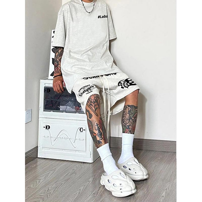 Quần Thun Ngố Nam Họa Tiết Nổi CAR AGNU HeiLit Short Nỉ Đùi Dày Dặn Có Túi Kết Hợp Dây Rút