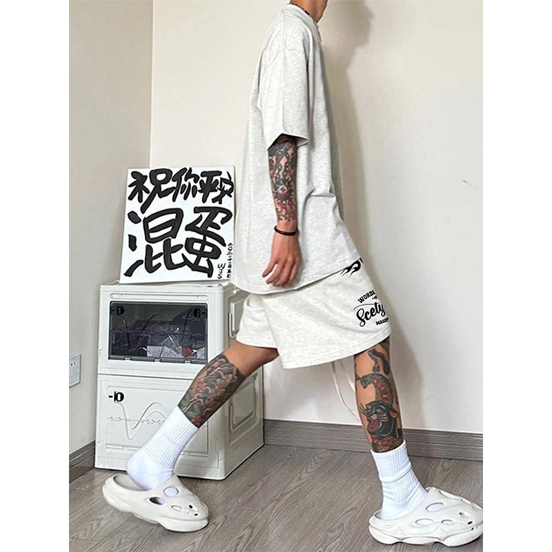 Quần Thun Ngố Nam Họa Tiết Nổi CAR AGNU HeiLit Short Nỉ Đùi Dày Dặn Có Túi Kết Hợp Dây Rút