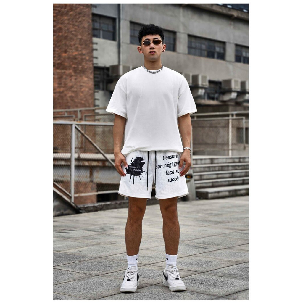 Quần Thun Ngố Nam Họa Tiết Nổi Bật Dáng Ngắn HeiLit Short Nỉ Đùi Dày Dặn Có Túi Kết Hợp Dây Rút