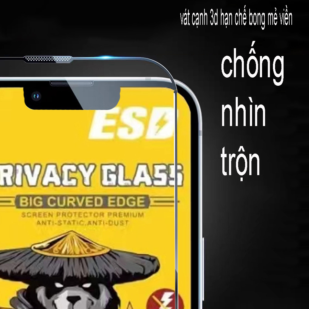 Kính cường lực ESD full màn chống nhìn trộm iphone 6 7 8plus X XsMax 11 ProMax 12 12 ProMax 13 13 ProMax 14 Plus Promax