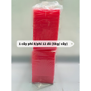 1 cây 5kg ống hút phi 6-8-12 màu đỏ
