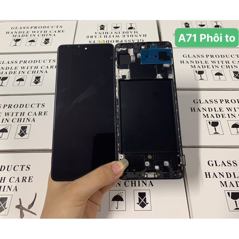màn hình samsung a71 oled khung phôi to