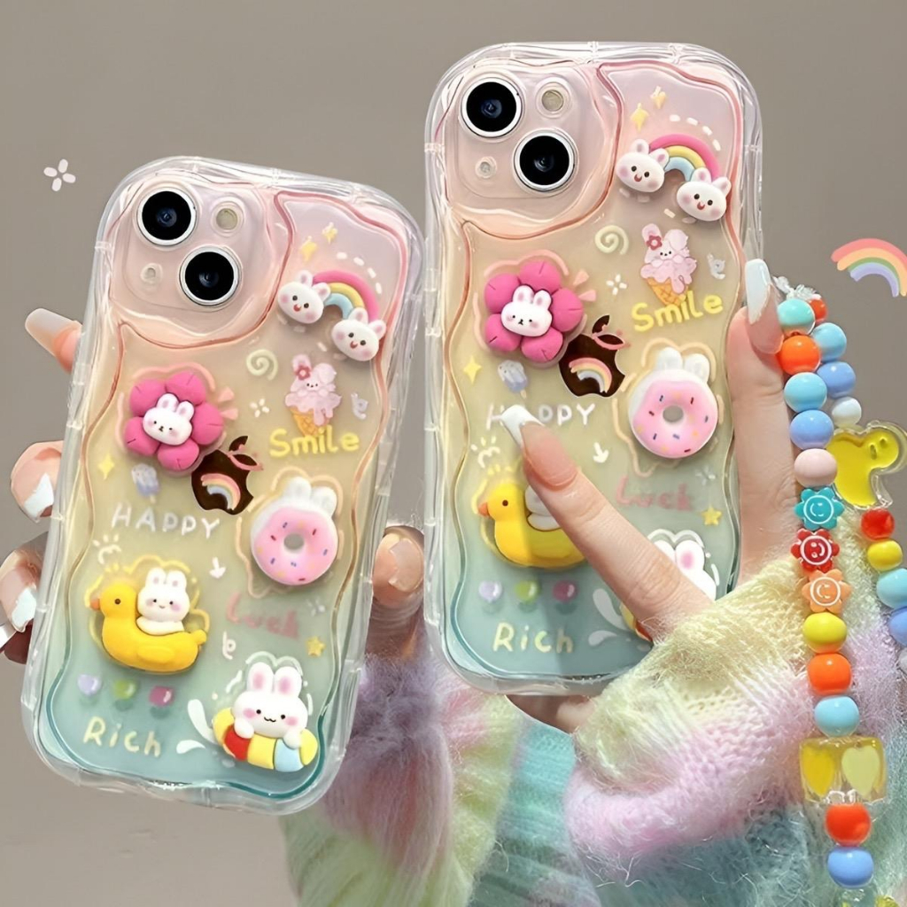 Ốp lưng iphone viền nổi gắn charm bánh kèm dây xsmax, x/xs, 11, 11promax, 12 ,12promax, 13, 13promax, 14promax