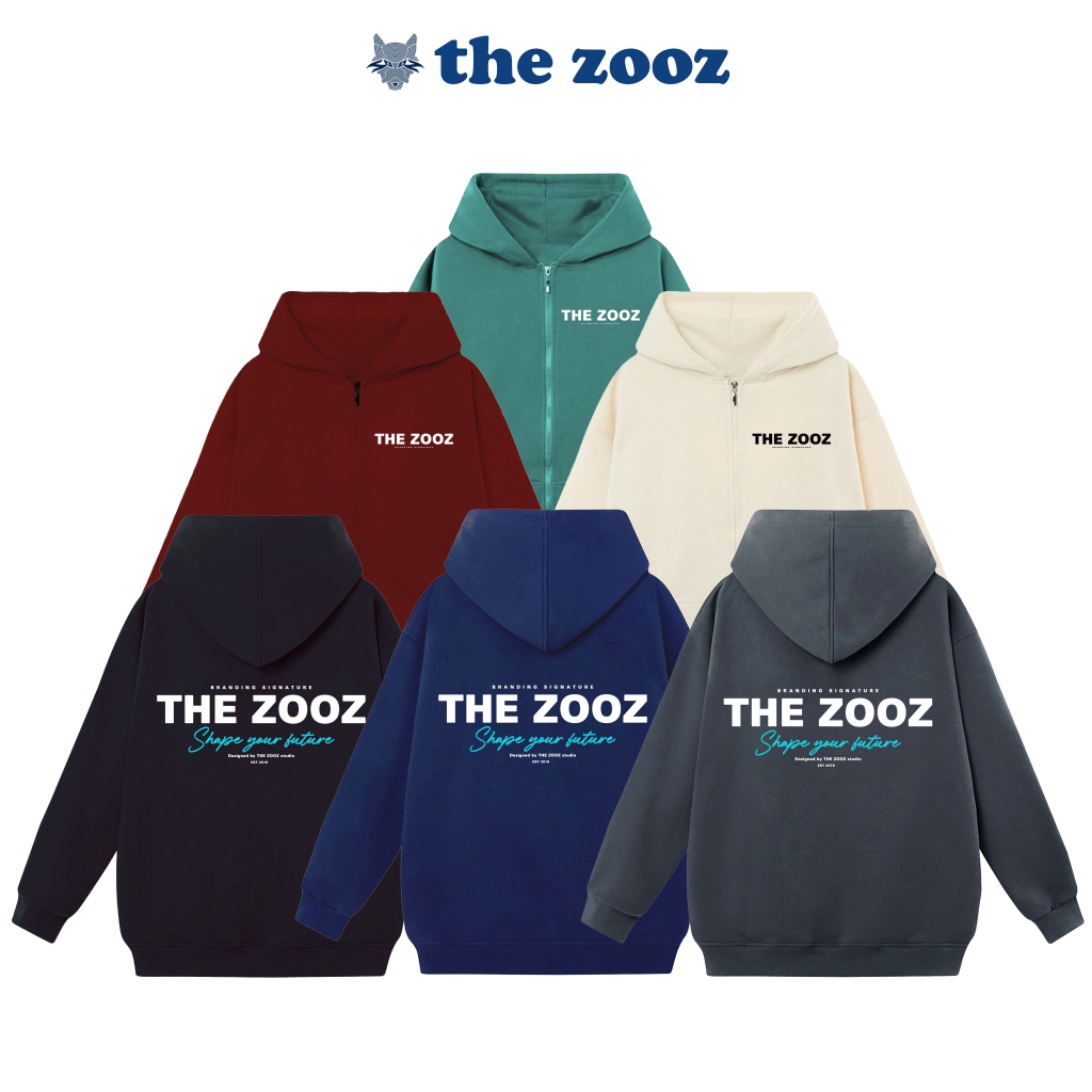 Áo khoác nỉ khóa kéo nam nữ SAM CLO form rộng dáng unisex hình in - HOODIE ZIP TZ SHAPE YOUR FUTURE