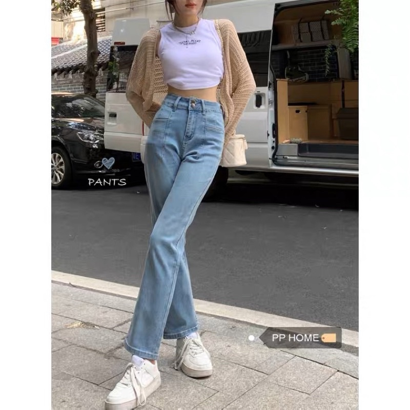 Quần Jeans Nữ Ống Đứng 2 Cúc , Quần Bò Nữ Ống Đứng Phong Cách Hàn Quốc TL04 | BigBuy360 - bigbuy360.vn