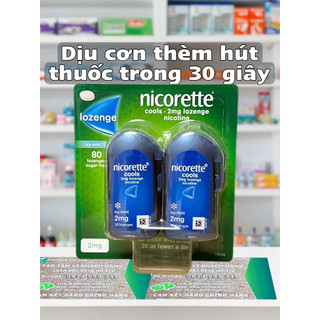 Kẹo ngậm cai thuốc 🚭 Nicorette 2mg của Mỹ dứt cơn nhanh Pack 80 viên