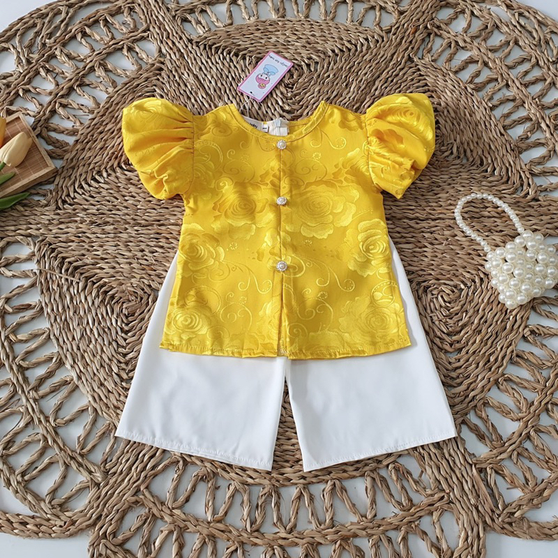 Bộ Bà Ba Lụa NHÍM XÙ KIDS Cho Bé Gái 4 Đến 28kg