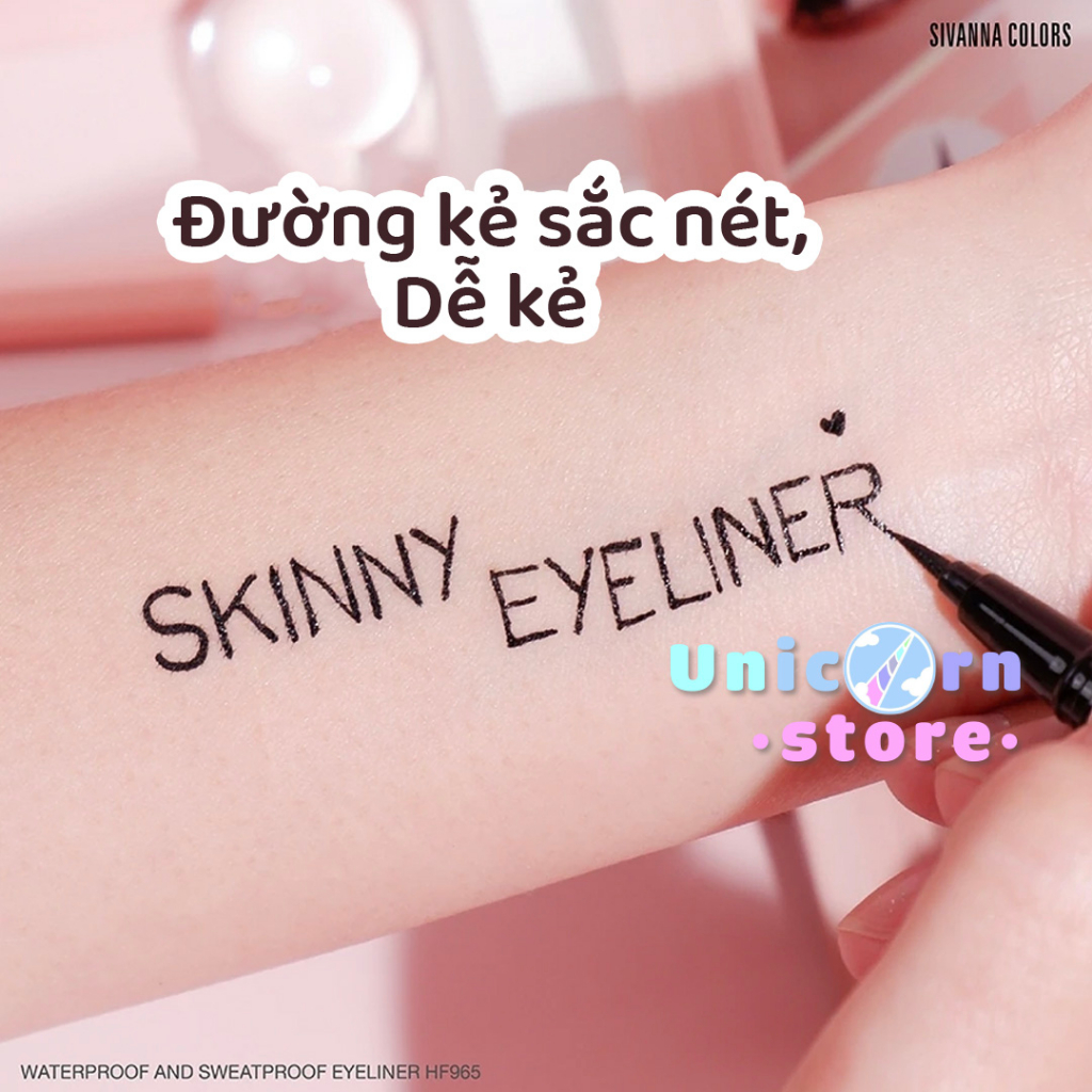 Bút Kẻ Mắt Chống Thấm Nước Và Mồ Hôi Sivanna Waterproof & Sweatproof Skinny Eyeliner HF965