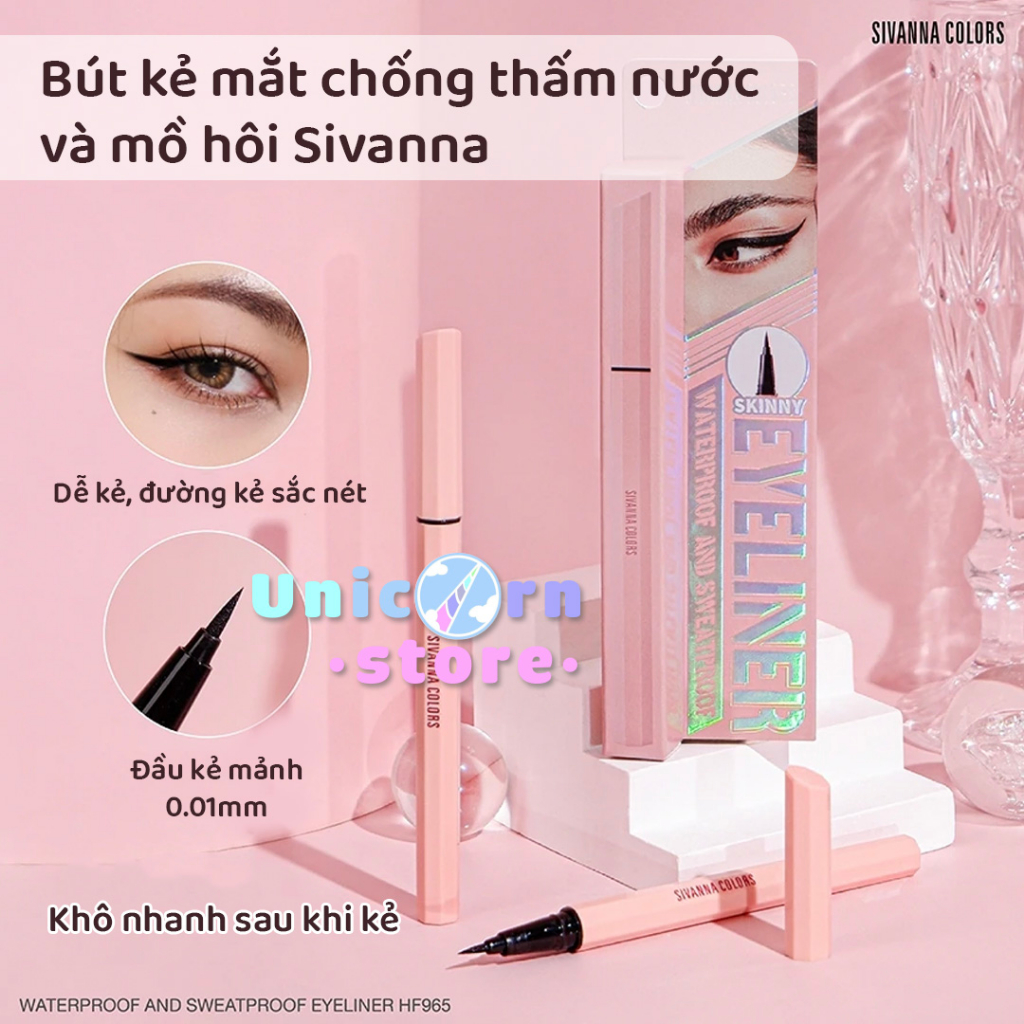 Bút Kẻ Mắt Chống Thấm Nước Và Mồ Hôi Sivanna Waterproof & Sweatproof Skinny Eyeliner HF965