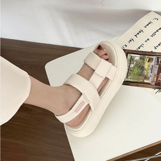 Sandal nữ quai ngang đan nhau đế bằng 4cm đơn giản dễ phối đồ xăng đan đi học đi chơi mã 23111