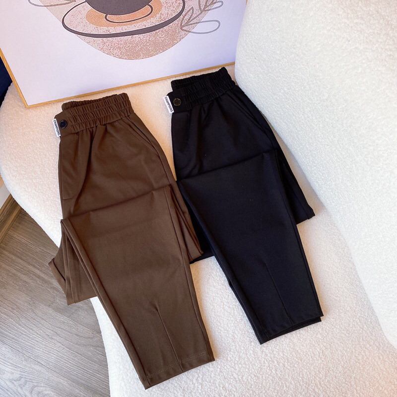 Quần baggy nữ dáng thụng phối nắp túi phía sau siêu xinh, dễ phối đồ, không kén dáng