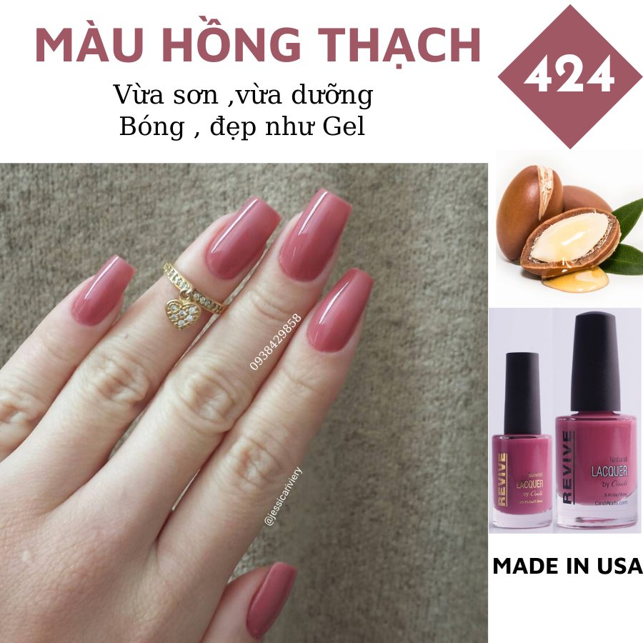 Sơn móng tay Organics Naturals Revive Chính Hãng Mỹ USA - Màu Hồng Thạch mã 424