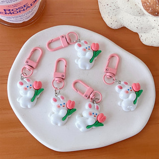 Móc khóa mini hình thỏ trắng dễ thương