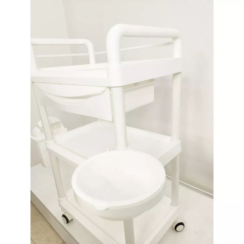 Xe đẩy 3 tầng cao cấp có thùng rác kèm chậu nước - Hàng nhập khẩu cao cấp