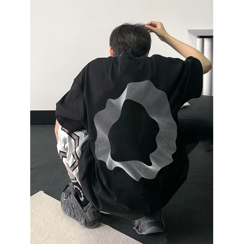 Áo Thun Nam Họa Tiết Hình Tròn BaSic HeiLit Phông Tay Lỡ Chất Vải Cotton Co giãn Form Unisex