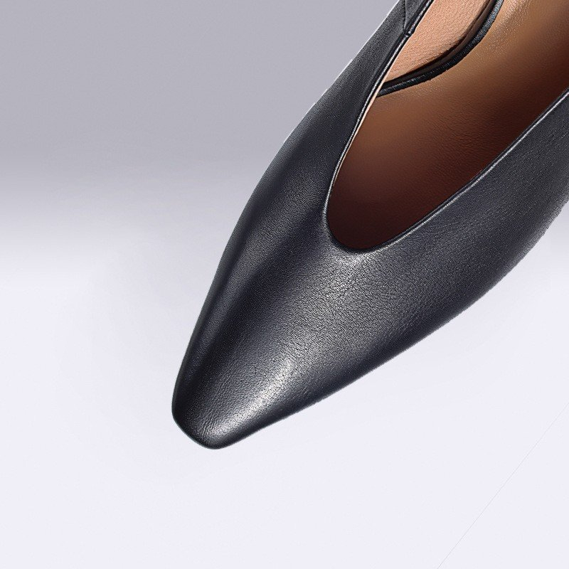 ENSO - Giày Cao Gót Da Thật AMBER Màu Trắng Kem