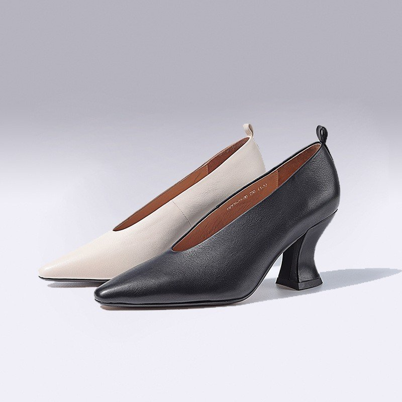 ENSO - Giày Cao Gót Da Thật AMBER Màu Đen