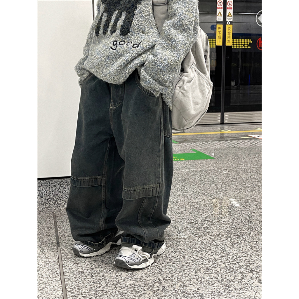 Quần Jean Màu Đen Rêu Vàng Phong Cách Hàn Cho Bé