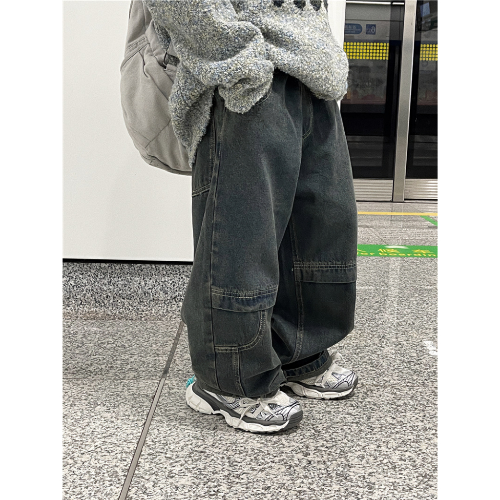 Quần Jean Màu Đen Rêu Vàng Phong Cách Hàn Cho Bé