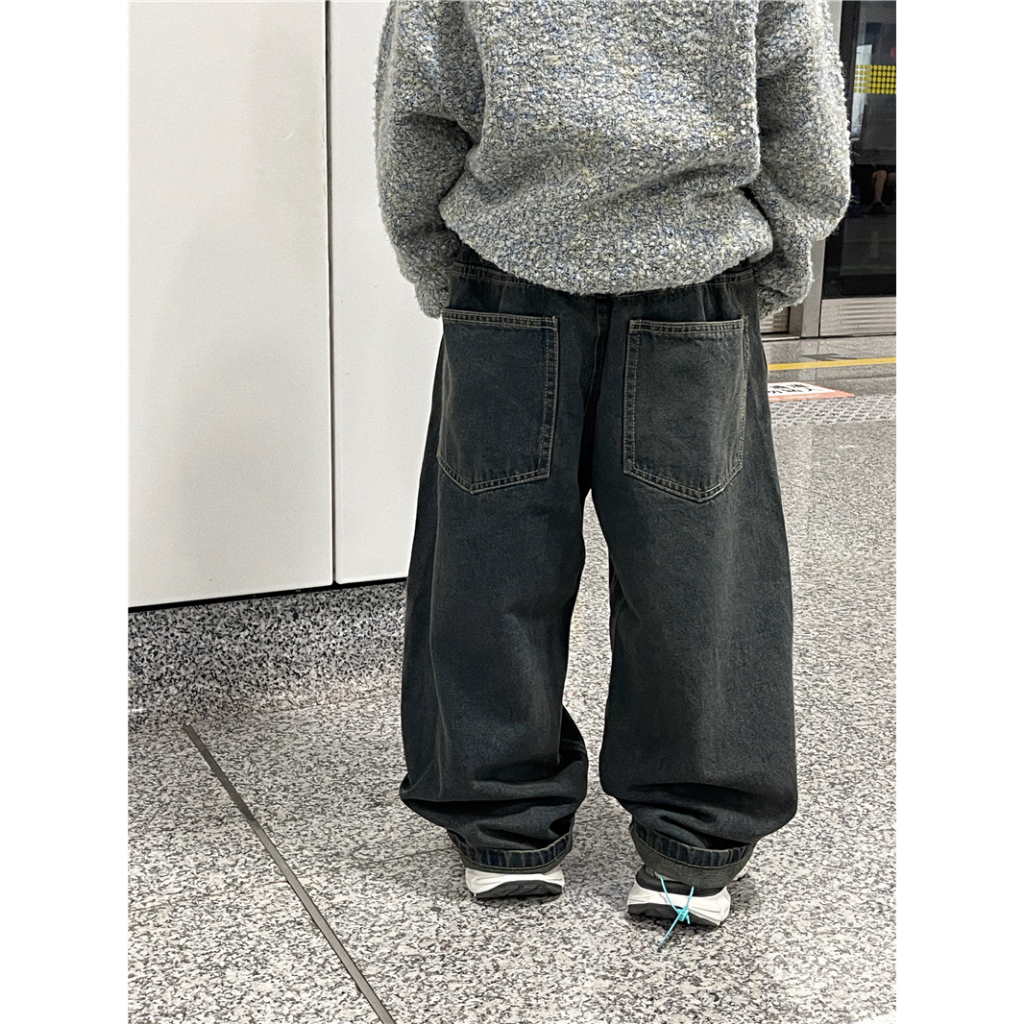 Quần Jean Màu Đen Rêu Vàng Phong Cách Hàn Cho Bé