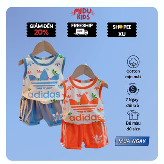 Thể Thao Sát Nách Cho Cả Bé Trai Và Gái MiDu Kid, Áo Ba Lỗ Chất Cotton Trẻ Em Thoải Mái Vui Chơi Cả Ngày