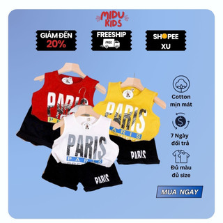 Quần áo hè cho bé trai PARIS chất cotton Hàn cao cấp MiDu Kid
