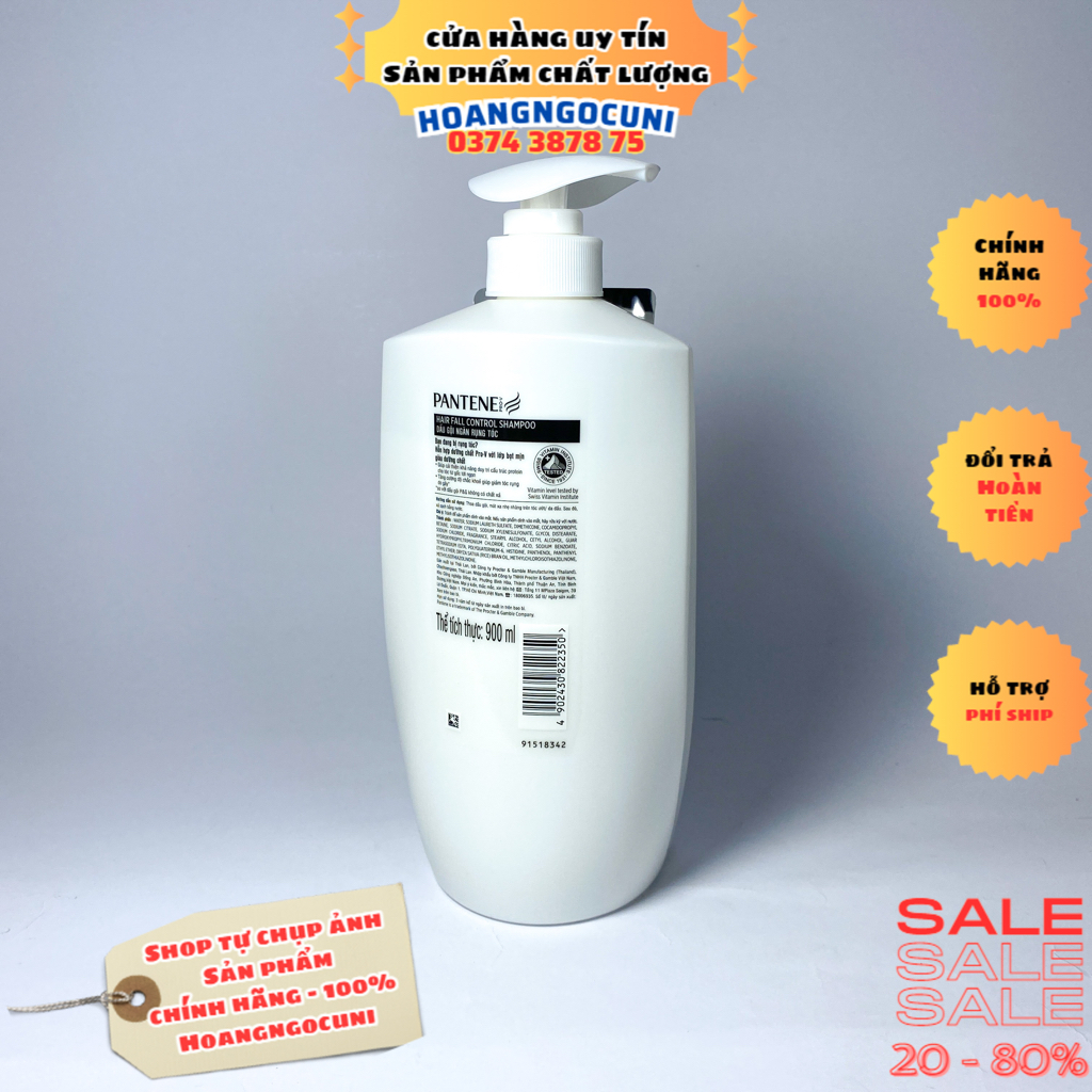 Dầu gội đầu Pantene ngăn rụng tóc chai 900g, chai 650g Pro-V chính hãng cao cấp