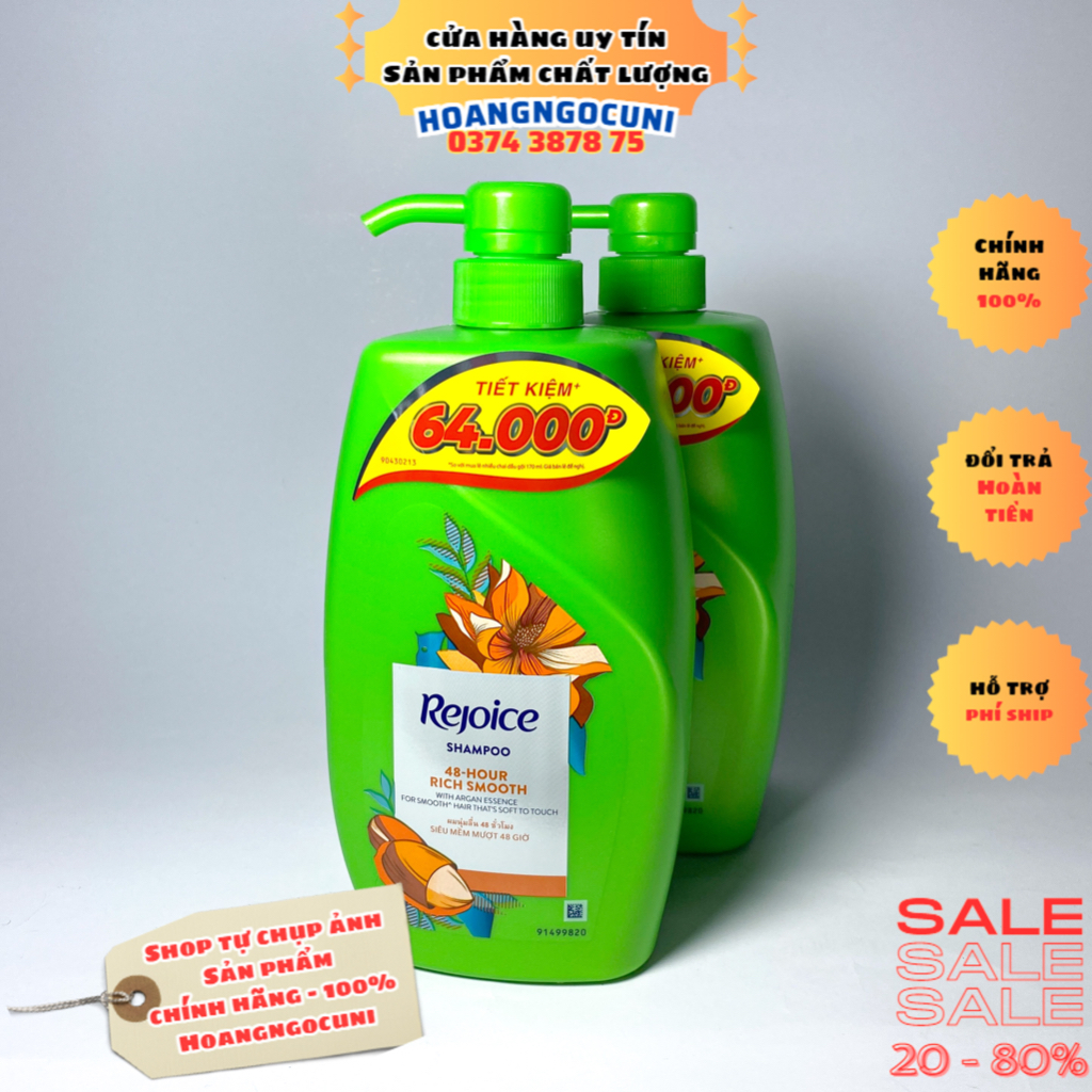 Dầu gội Rejoice 630ml, 900ml siêu mềm mượt 48 giờ chính hãng cao cấp freeship 1k
