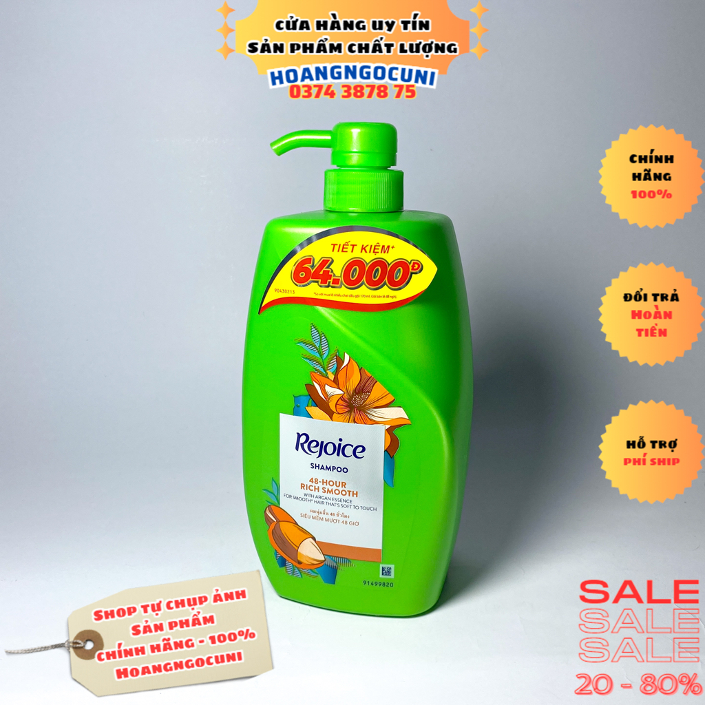 Dầu gội Rejoice 630ml, 900ml siêu mềm mượt 48 giờ chính hãng cao cấp freeship 1k