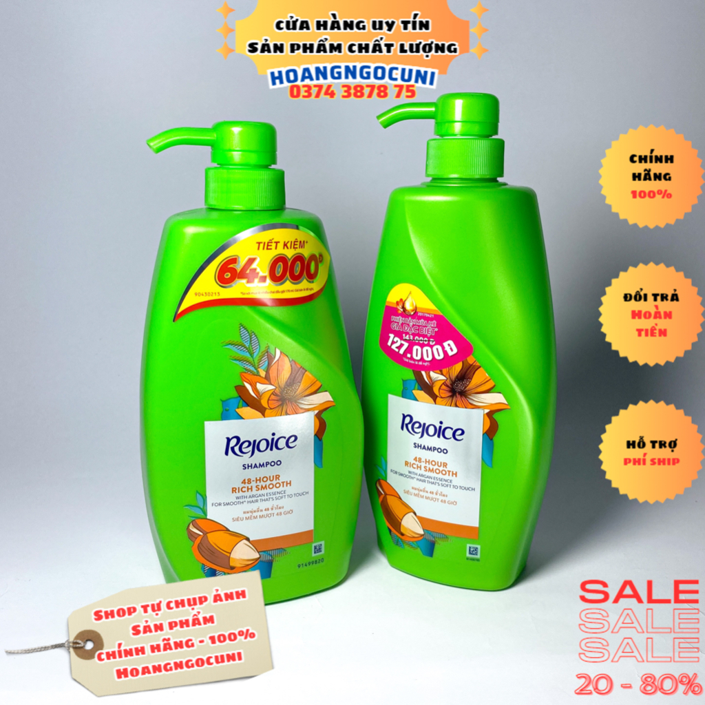 Dầu gội Rejoice 630ml, 900ml siêu mềm mượt 48 giờ chính hãng cao cấp freeship 1k