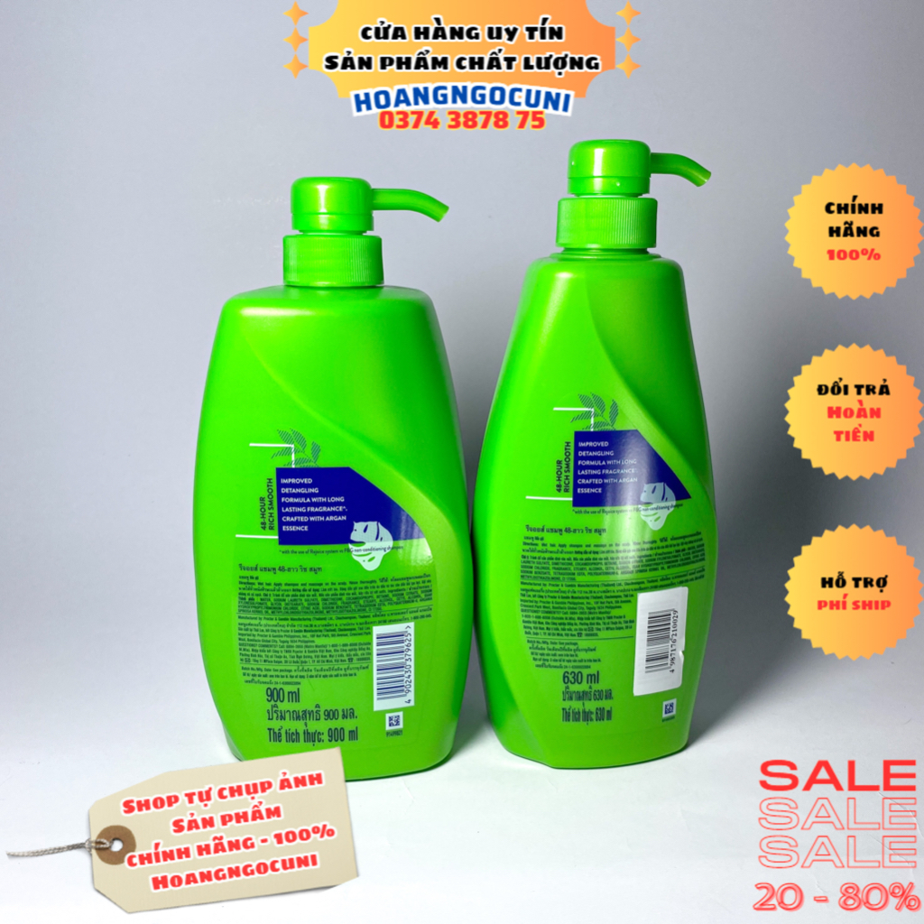 Dầu gội Rejoice 630ml, 900ml siêu mềm mượt 48 giờ chính hãng cao cấp freeship 1k