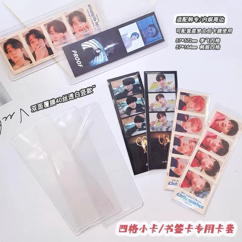 SET Toploader Sleeves 4cut Strip Bookmark Dài Dọc Đựng 4cut 62*165mm