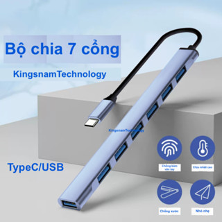 Hub Bộ chia cổng 7 trong 1USB 3.0 Type C OTG tốc độ cao thích hợp cho chuột và bàn phím máy tính 