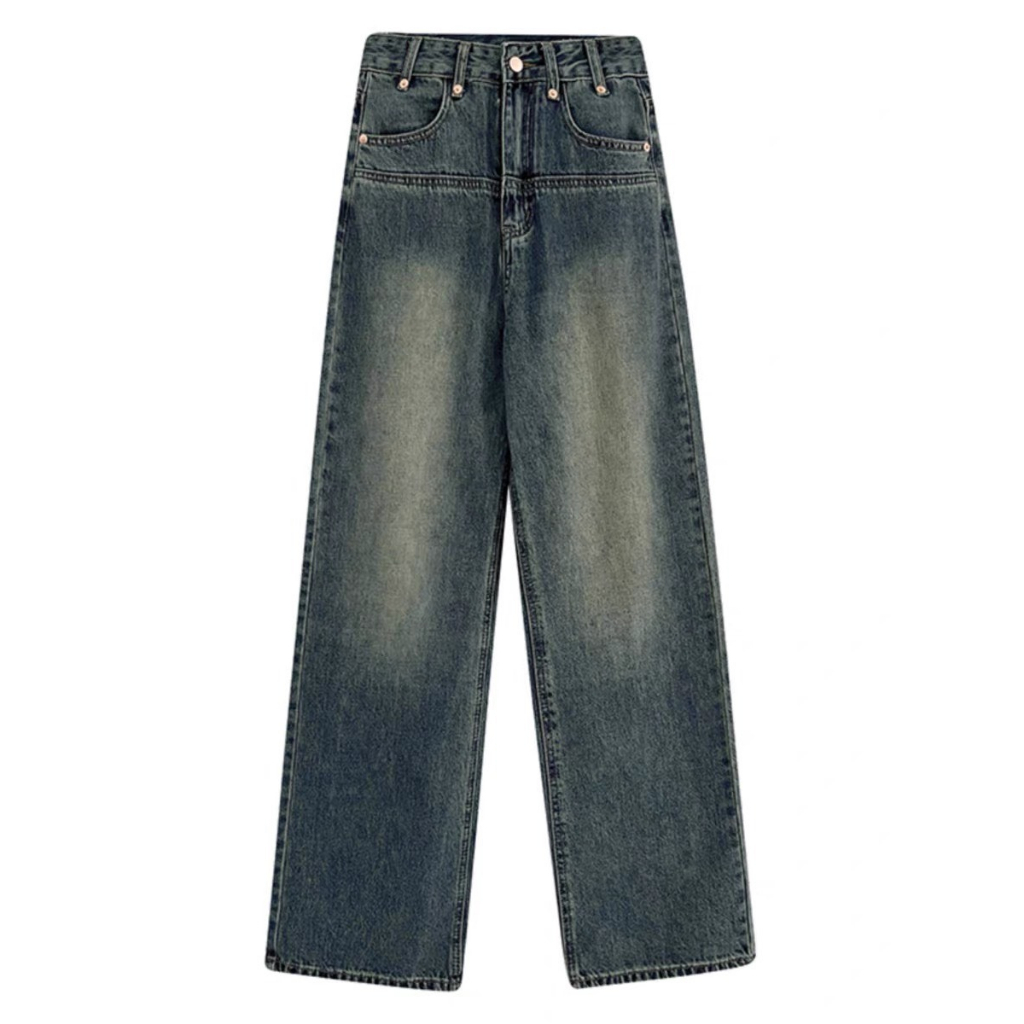 Quần Jeans Nữ Ống Suông Phối Túi , Quần Bò Nữ Ống Rộng Màu Xanh Siu Kute TL36 | BigBuy360 - bigbuy360.vn