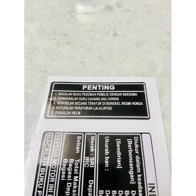 Bộ Tem Thông Số + ghi nhớ Vario 2016 2017 2018 2019