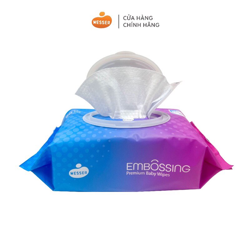 COMBO 10 GÓI KHĂN GIẤY ƯỚT CAO CẤP WESSER KHÔNG MÙI cho bé