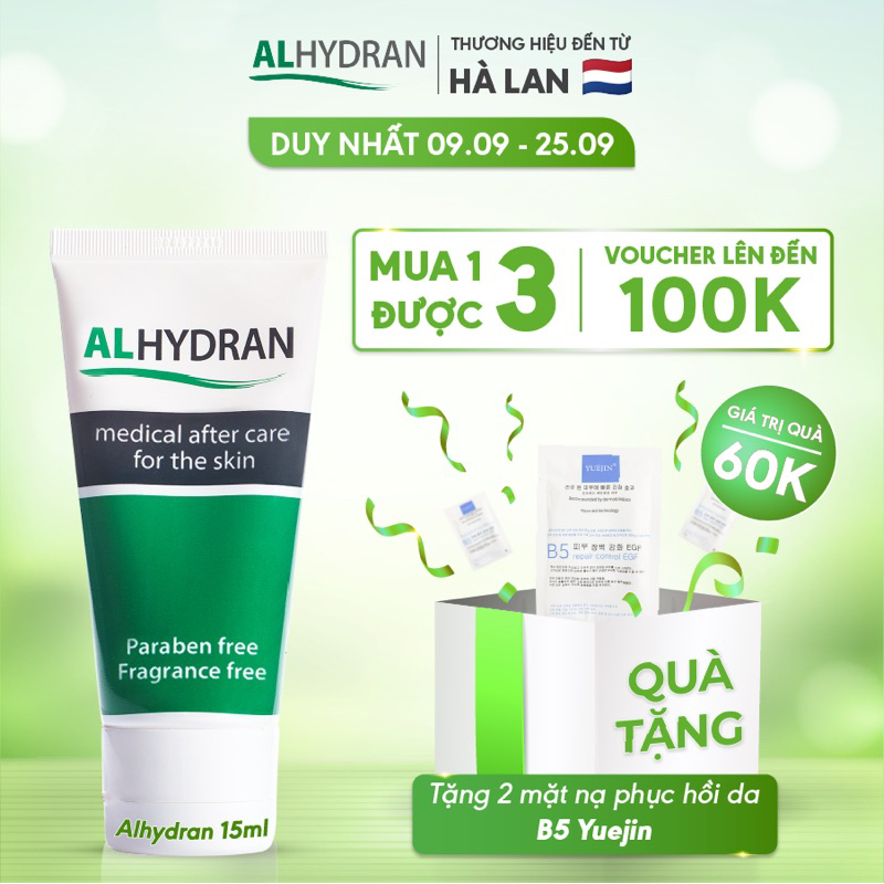 Kem phục hồi da sau lăn kim Alhydran 15ml - hiệu quả đã được kiểm chứng bởi chuyên gia