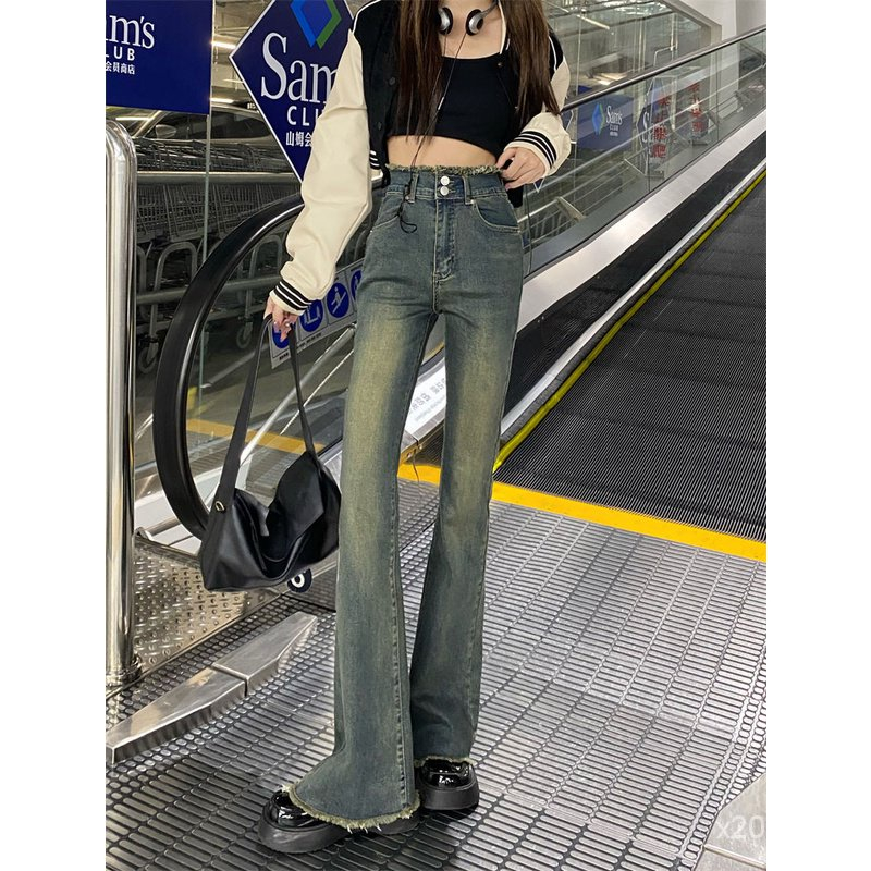Quần Jeans Nữ Ống Loe Tua Rua Gấu , Quần Bò Nữ Ống Loe 2 Cúc Phong Cách Hot Girl TL42 | BigBuy360 - bigbuy360.vn