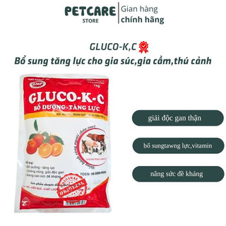 GLUCO-K-C 200g BỔ DƯỠNG TĂNG LỰC tăng sức đề kháng,giảm strees, kích thích tiêu hóa vật nuôi