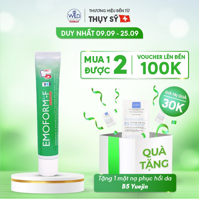 Kem đánh răng cho răng ê buốt, nhạy cảm EMOFORM F 50ml nhập khẩu Thụy Sĩ