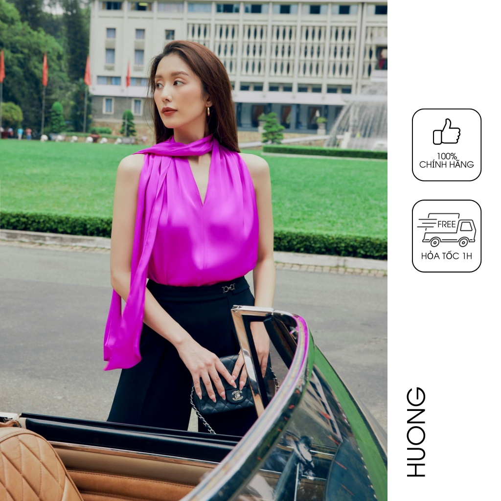 Áo Coco Satin Silk Top HUONG BOUTIQUE HBSM1104
