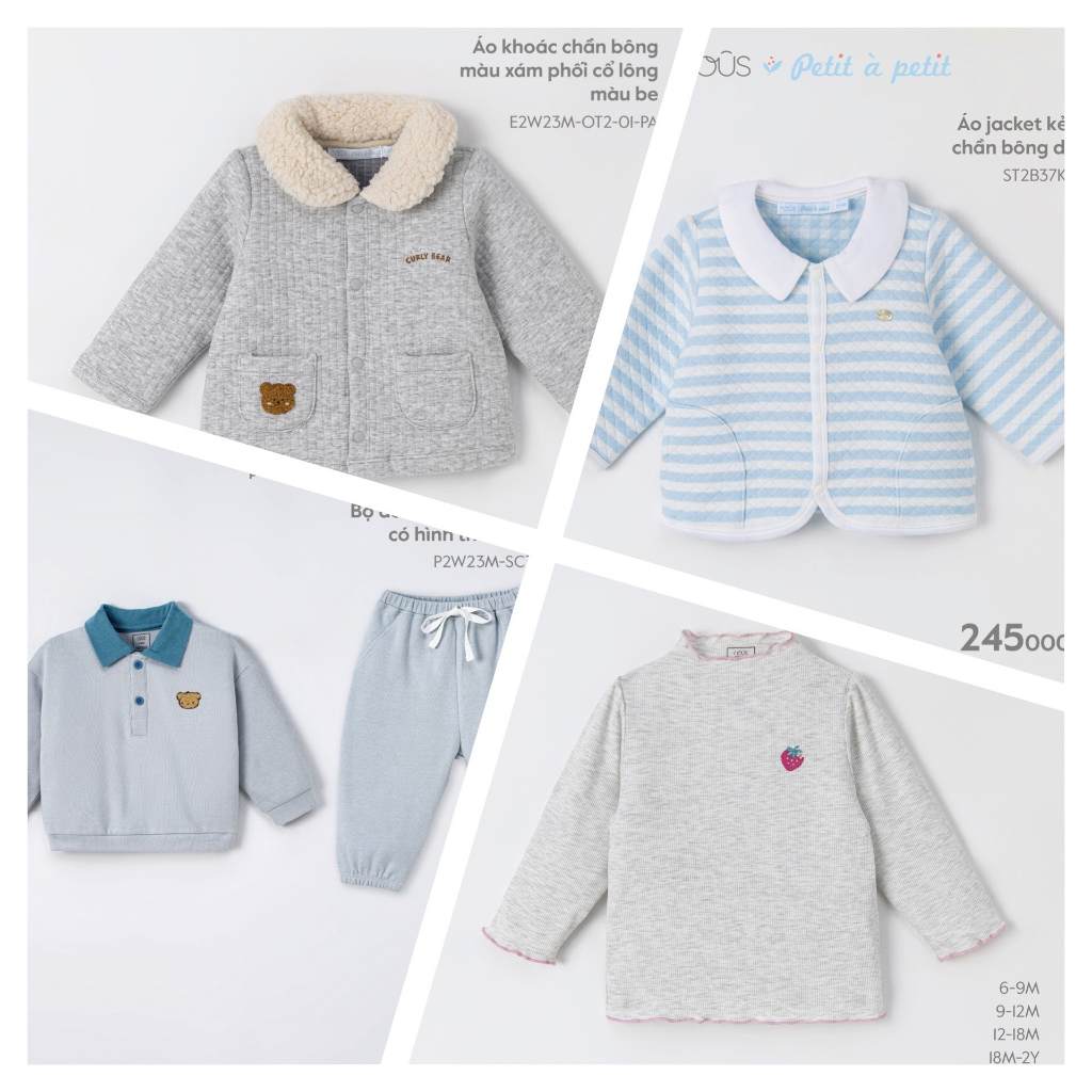 Áo dài tay các màu 6m-2y