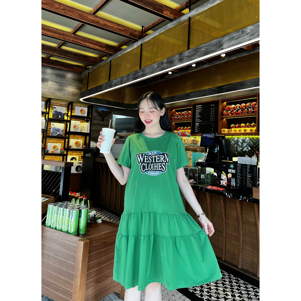 Đầm thun Bầu năng động.