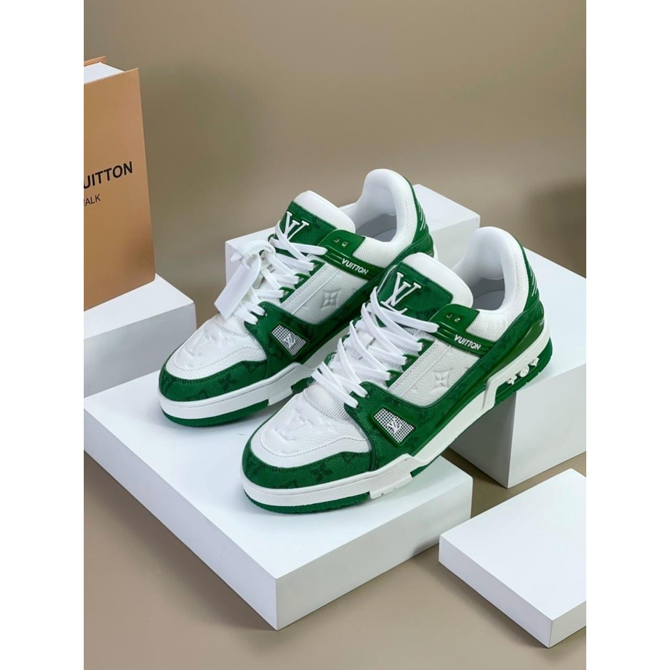 Giày Thể Thao LV Trainer Black White Nam Nữ, Giày LV Xanh Lá, xanh than, Đen Các Màu Hót Siêu Chất