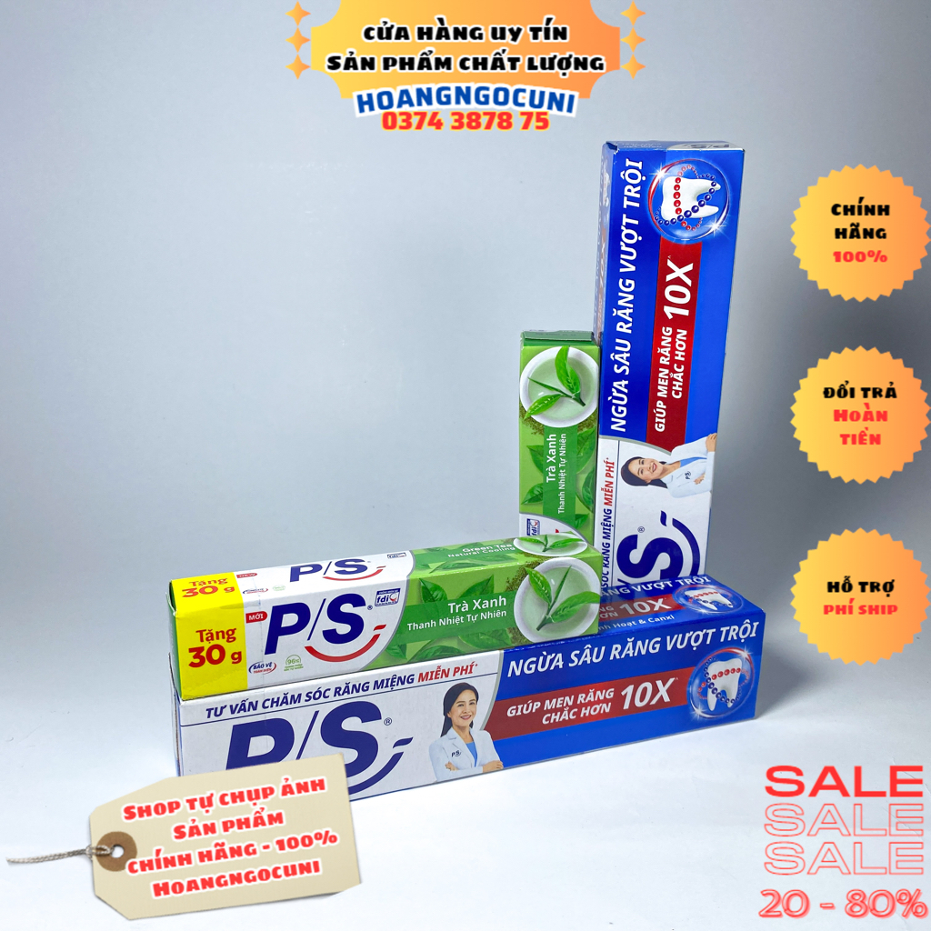 Kem đánh răng p/s bảo vệ 123 180g + tặng p/s trà xanh 30g