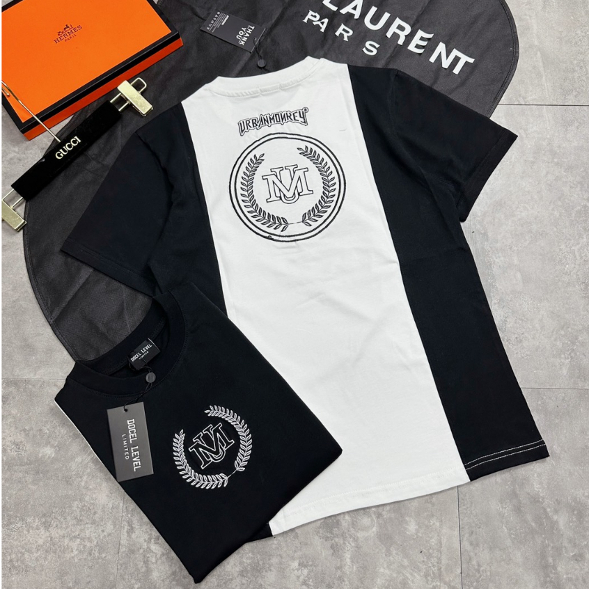 Áo Phông Nam Nữ Phối Họa Tiết An Thuyên New 2023 - Áo Thun Nam Nữ Bản Chữ Thêu Cao Cấp