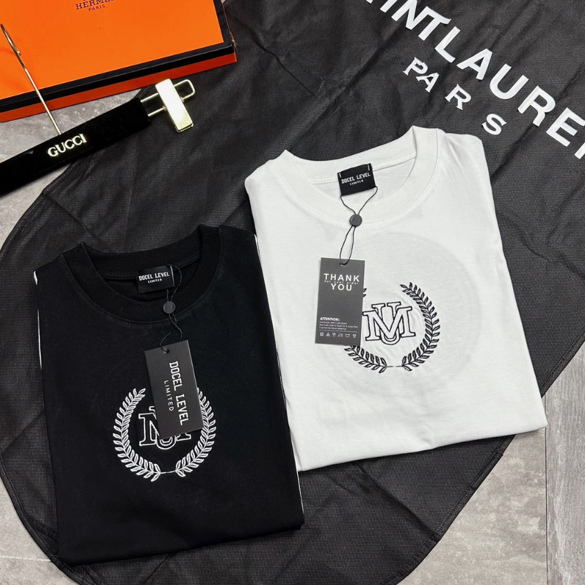 Áo Phông Nam Nữ Phối Họa Tiết An Thuyên New 2023 - Áo Thun Nam Nữ Bản Chữ Thêu Cao Cấp