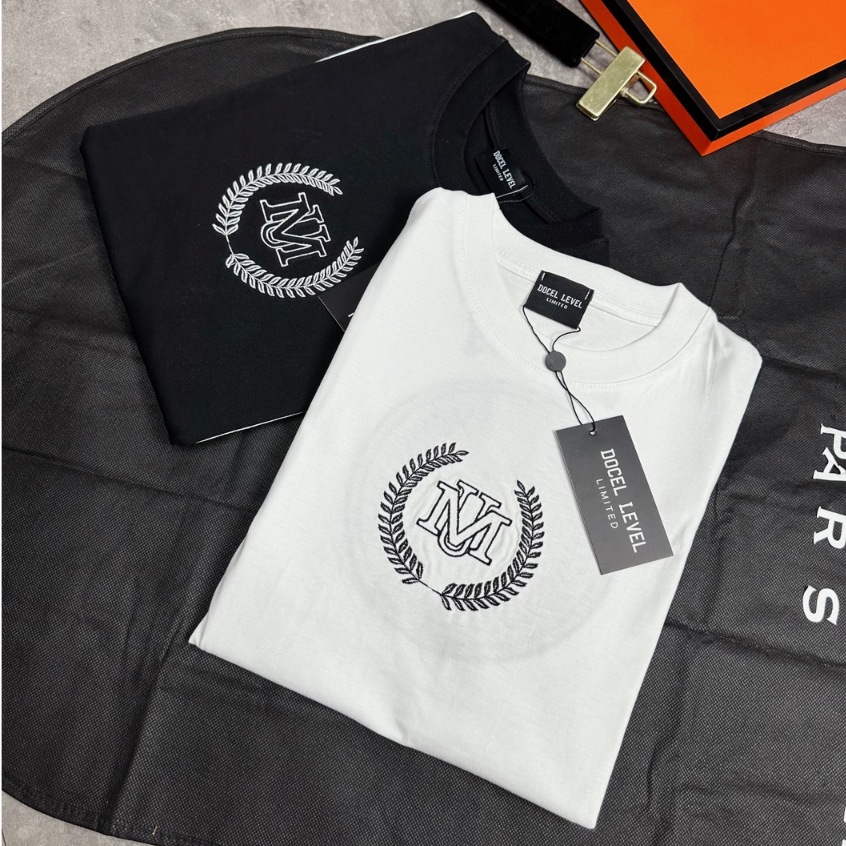 Áo Phông Nam Nữ Phối Họa Tiết An Thuyên New 2023 - Áo Thun Nam Nữ Bản Chữ Thêu Cao Cấp