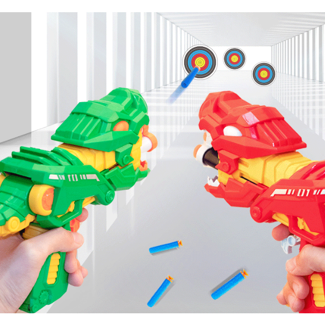 Đồ chơi viên xốp biến hình, Máy bắn viên xốp, Đồ chơi trẻ em kèm viên xốp, Sung đồ chơi hình khủng long nhiều màu sắc