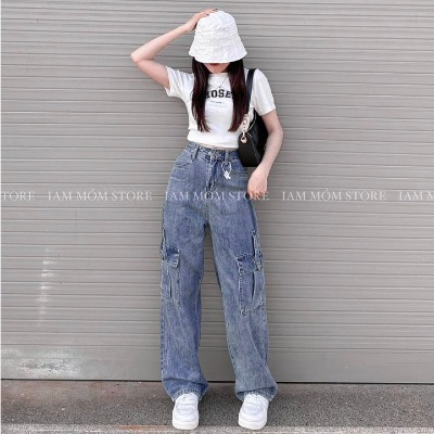 A08 Quần Jeans nữ siêu hot quần jeasn xuông túi hộp 2 bên - quần bò túi hộp phong cách cá tính trẻ trung mix đồ cực đỉnh | BigBuy360 - bigbuy360.vn